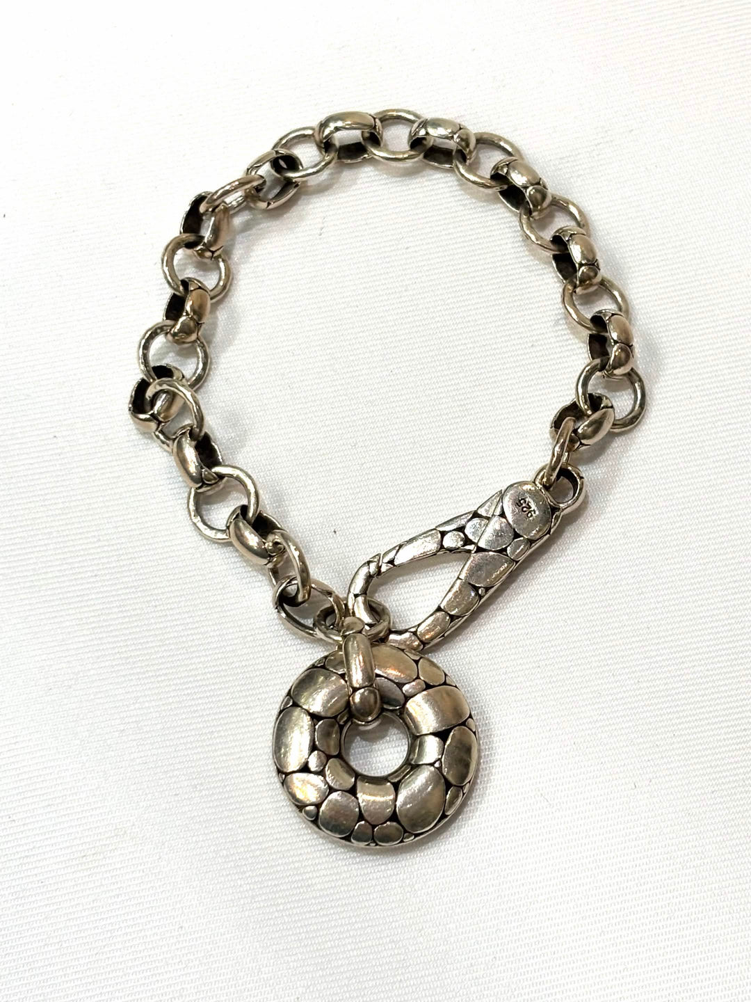 JOHN HARDY STERLING SILVER KALI PEBBLE COLLECTION CHAIN BRACELET