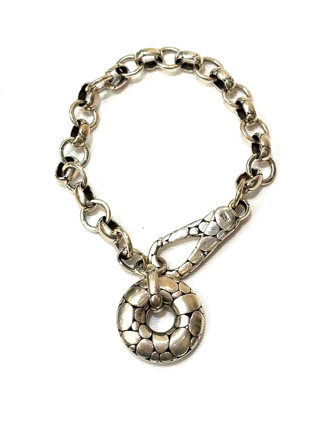 JOHN HARDY STERLING SILVER KALI PEBBLE COLLECTION CHAIN BRACELET