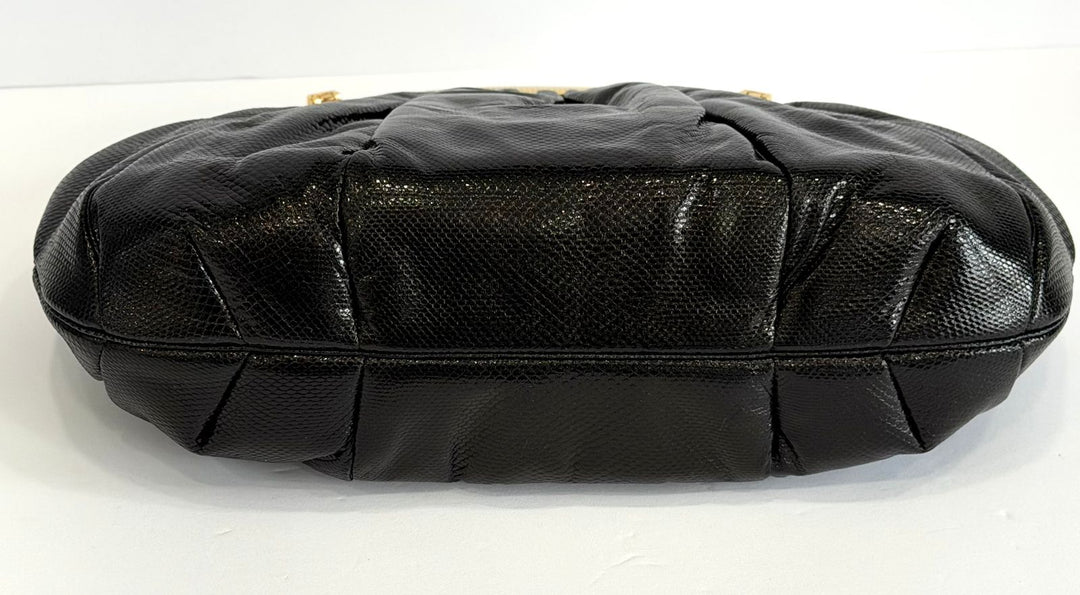 JUDITH LEIBER EXOTIC LIZARD EVENING CLUTCH BAG