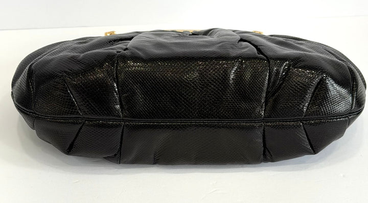 JUDITH LEIBER EXOTIC LIZARD EVENING CLUTCH BAG