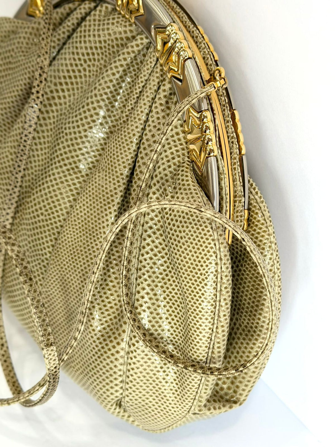JUDITH LEIBER LIZARD SKIN CLUTCH BAG