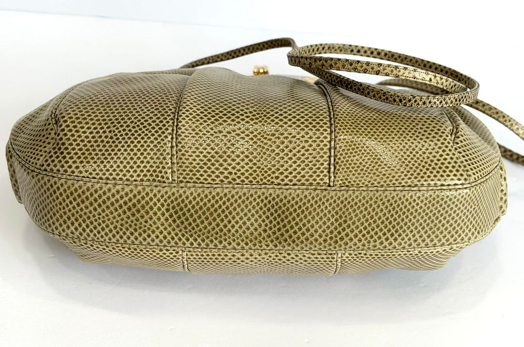 JUDITH LEIBER LIZARD SKIN CLUTCH BAG