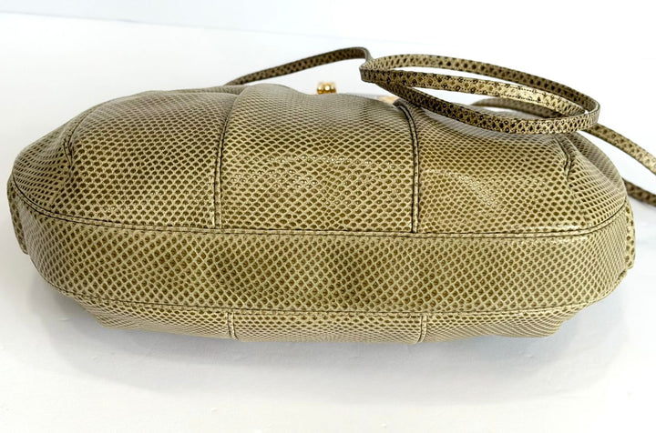 JUDITH LEIBER LIZARD SKIN CLUTCH BAG