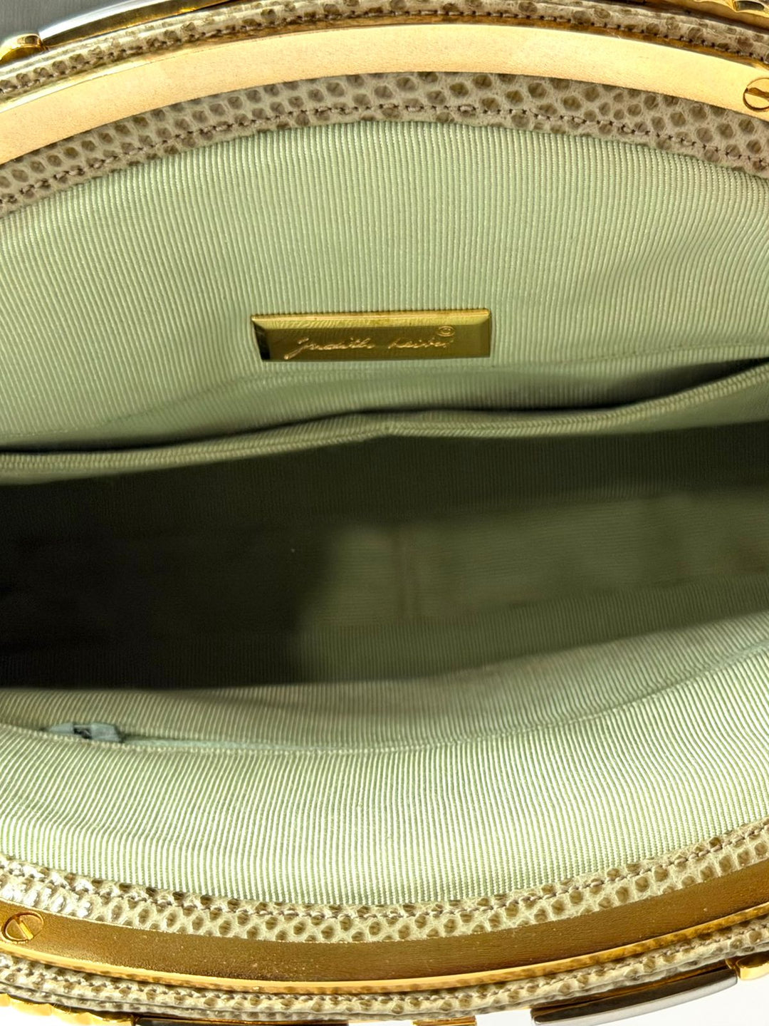 JUDITH LEIBER LIZARD SKIN CLUTCH BAG