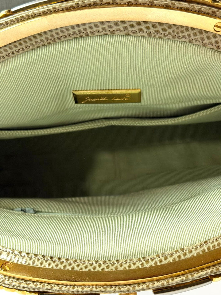 JUDITH LEIBER LIZARD SKIN CLUTCH BAG