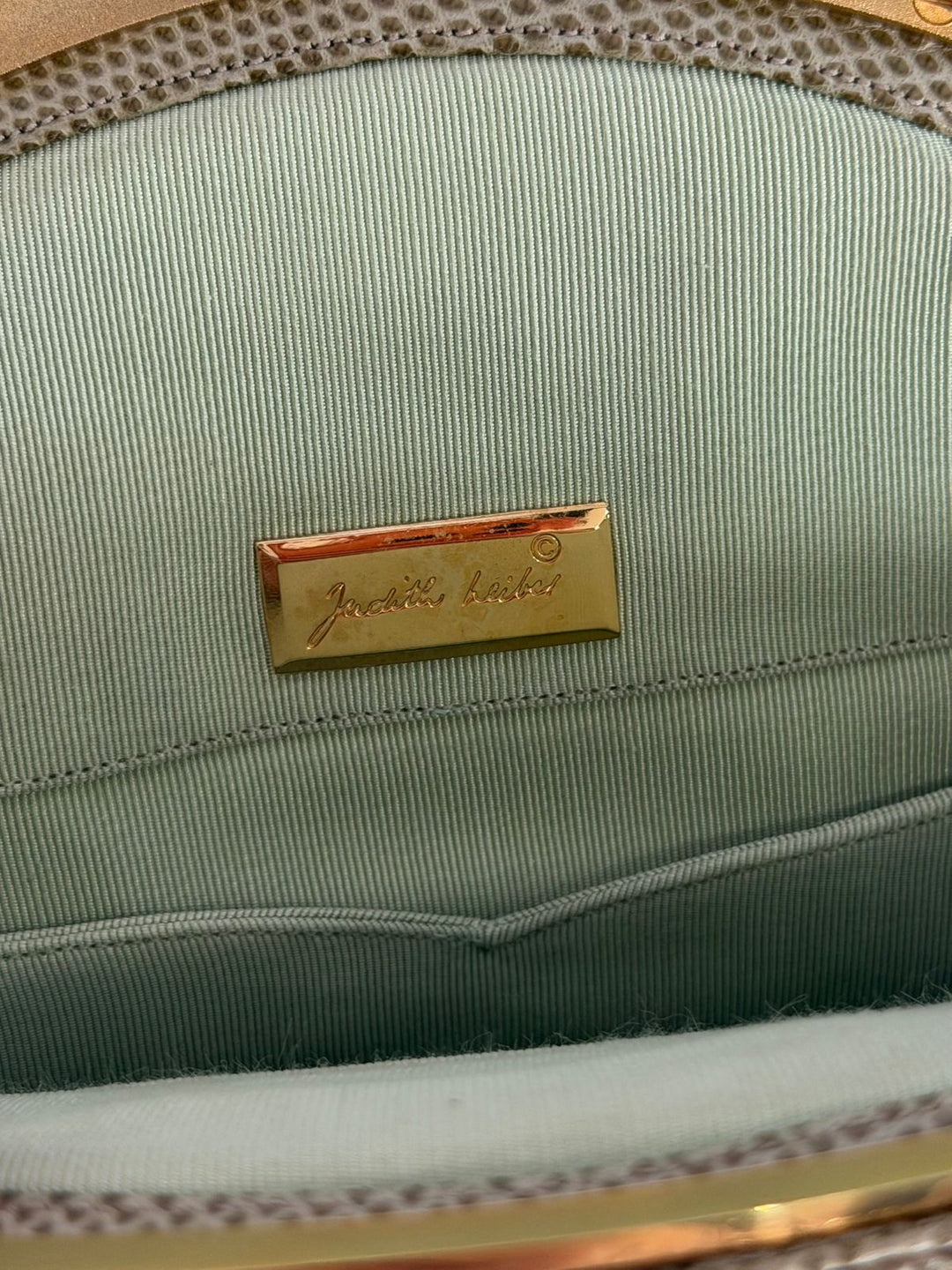 JUDITH LEIBER LIZARD SKIN CLUTCH BAG