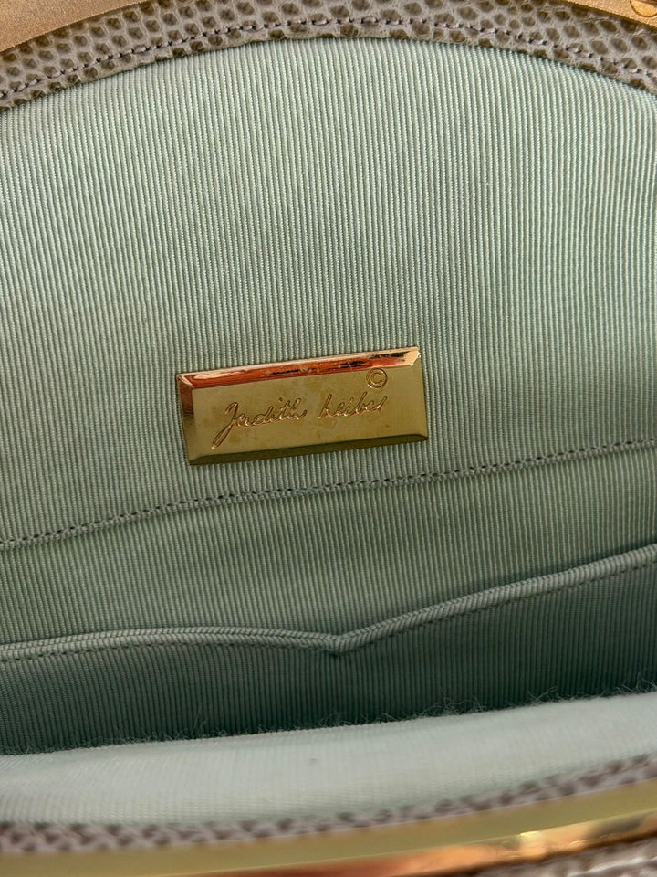 JUDITH LEIBER LIZARD SKIN CLUTCH BAG