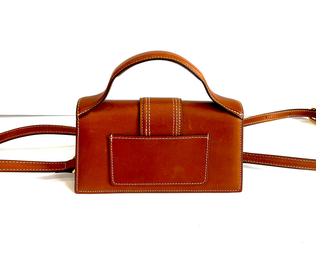 JACQUEMUS LE BAMBINO CALFSKIN LEATHER TOP HANDLE CROSSBODY BAG