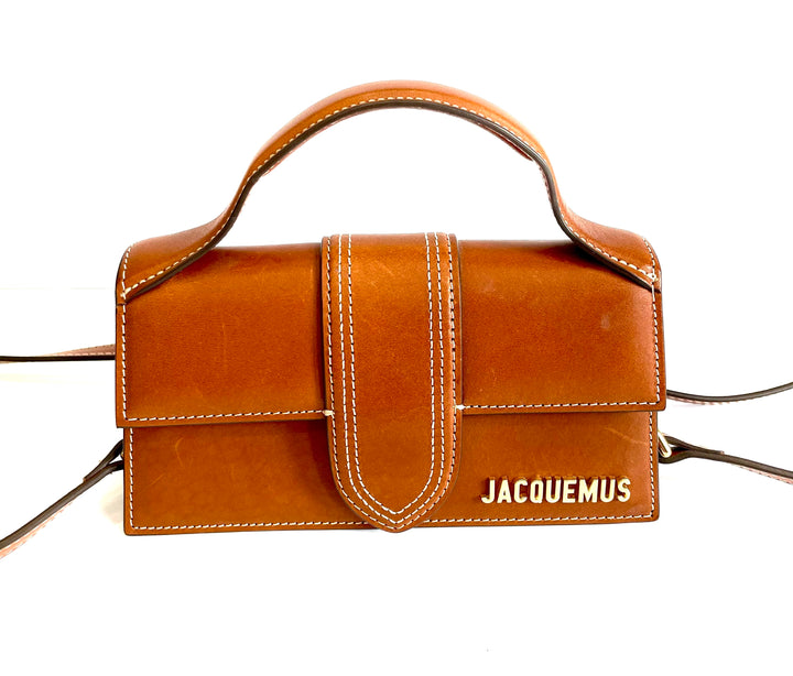JACQUEMUS LE BAMBINO CALFSKIN LEATHER TOP HANDLE CROSSBODY BAG