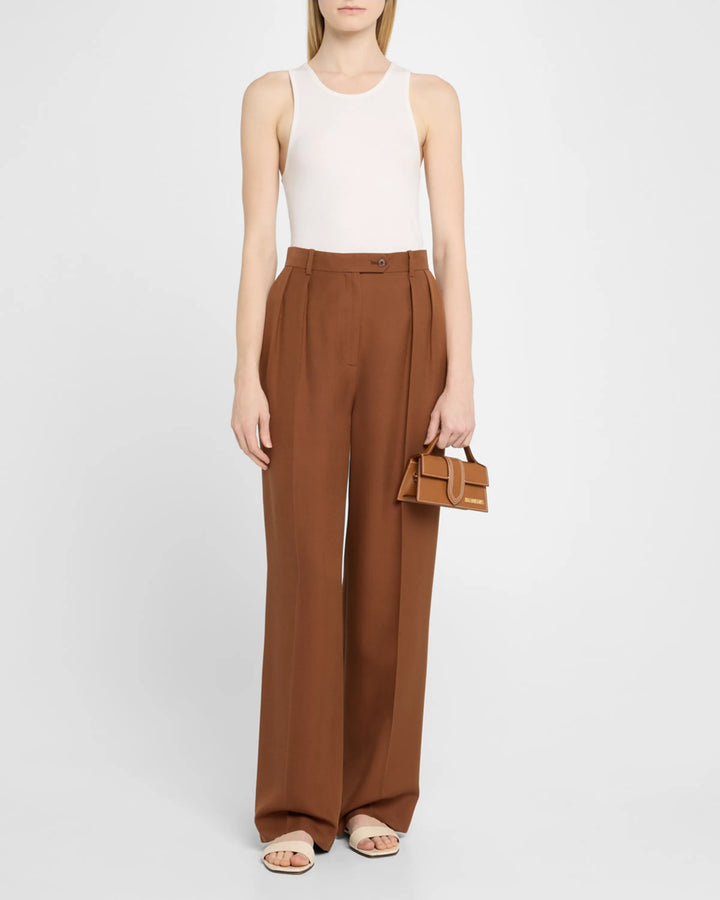 JACQUEMUS LE BAMBINO CALFSKIN LEATHER TOP HANDLE CROSSBODY BAG