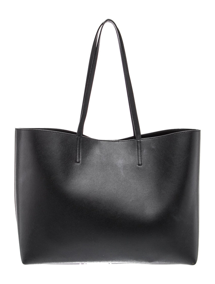 JIMMY CHOO SIGNATURE CALFSKIN LEATHER SHOPPER TOTE BAG