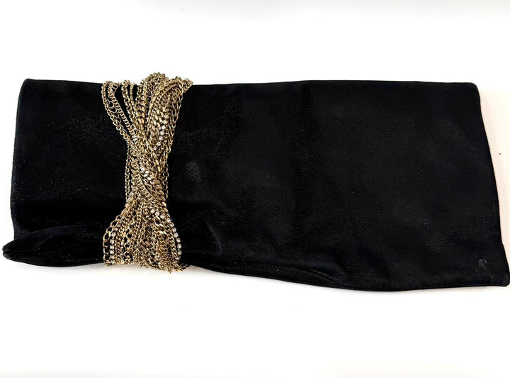 JIMMY CHOO CHANDRA CHAIN SUEDE CLUTCH BAG