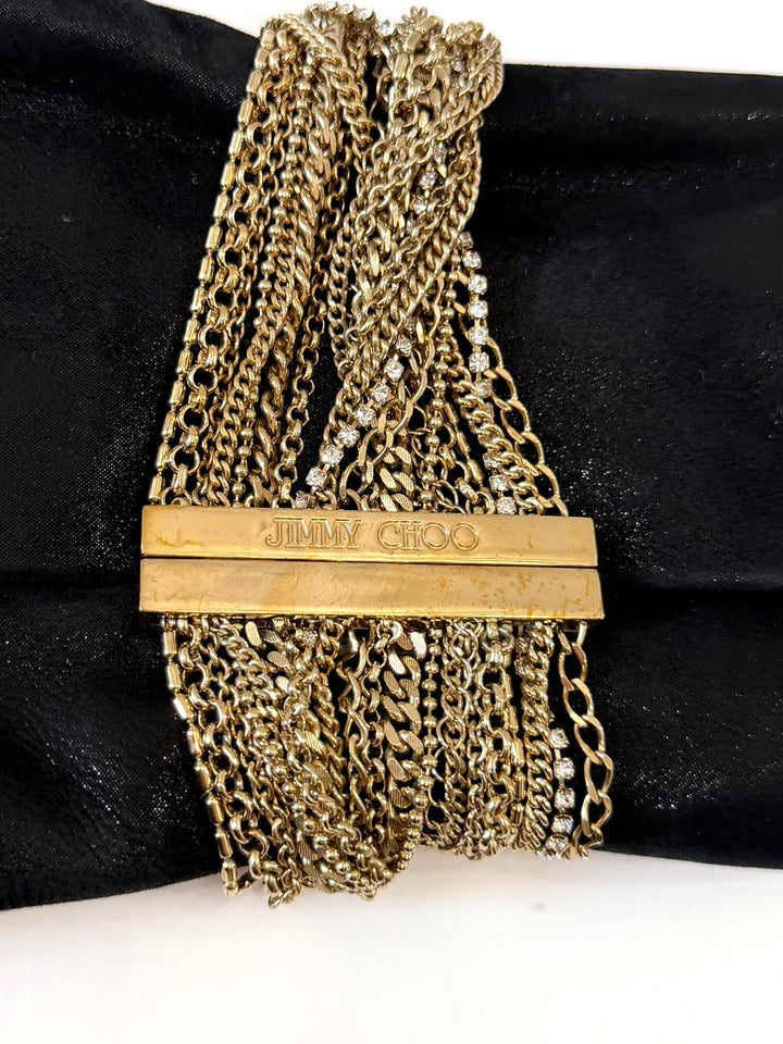 JIMMY CHOO CHANDRA CHAIN SUEDE CLUTCH BAG