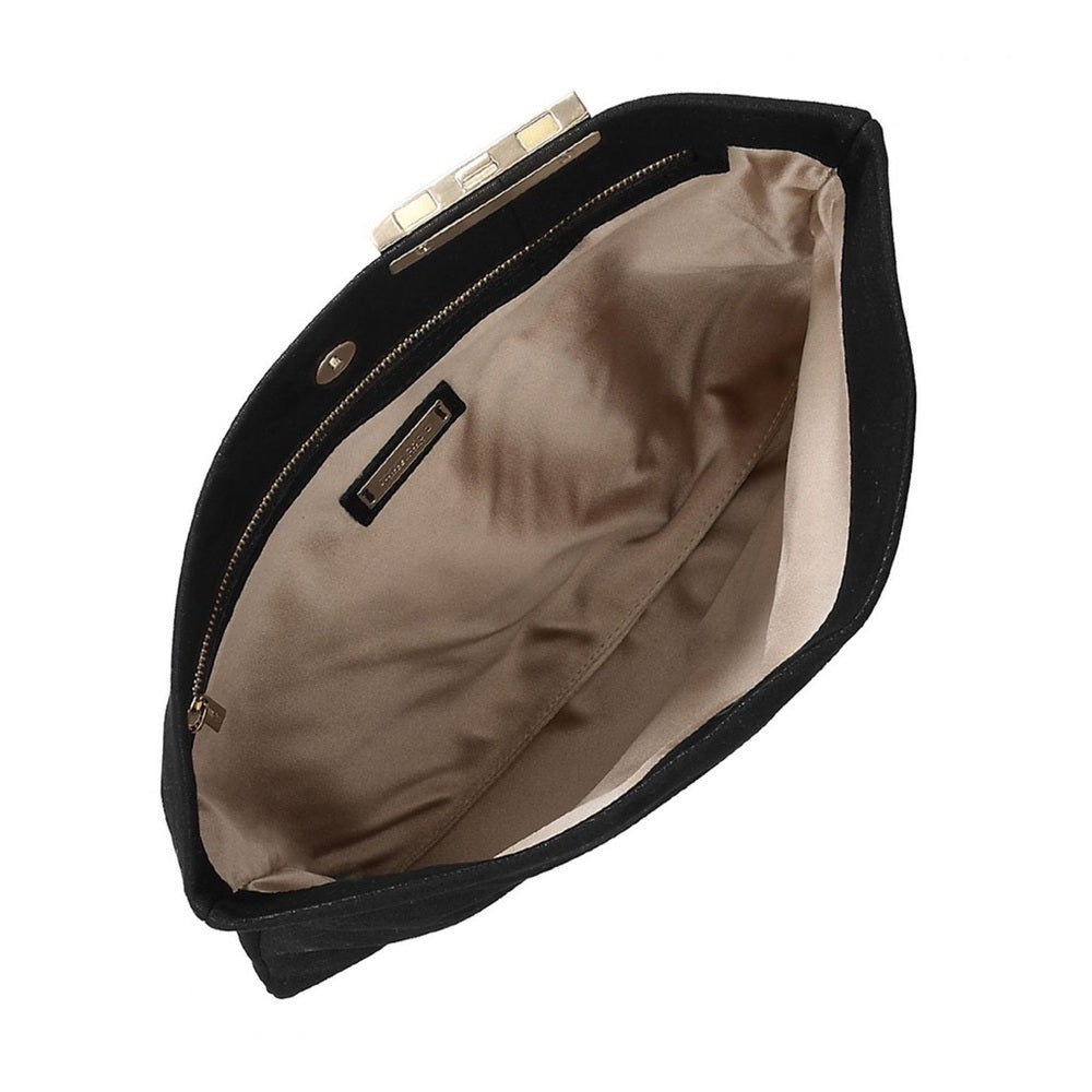 JIMMY CHOO CHANDRA CHAIN SUEDE CLUTCH BAG