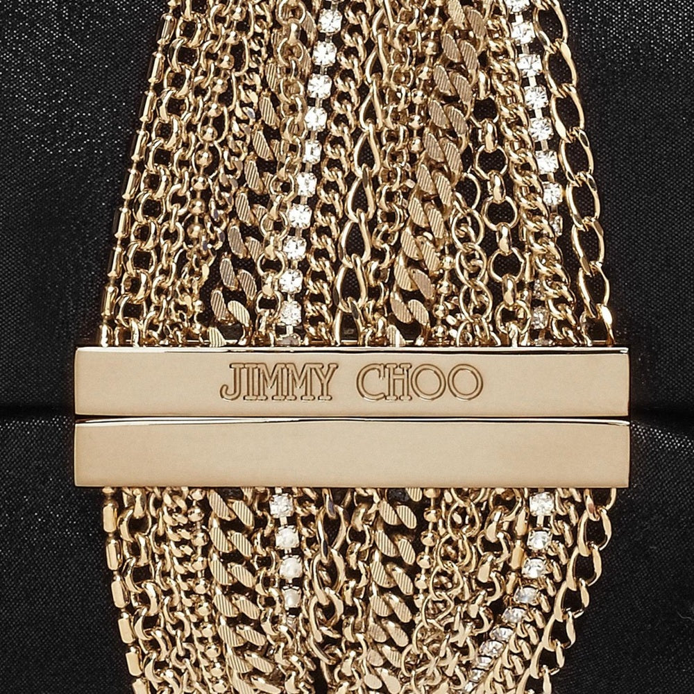 JIMMY CHOO CHANDRA CHAIN SUEDE CLUTCH BAG