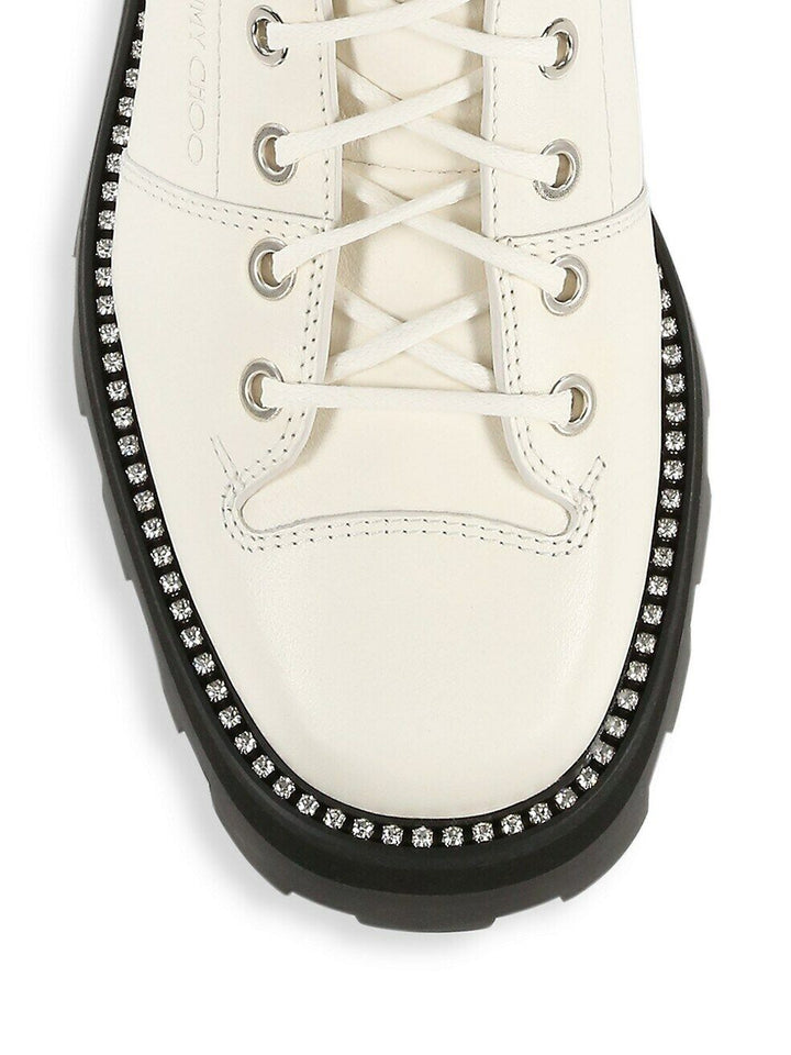JIMMY CHOO COLBY LEATHER PLATFORM ANKLE BOOTS