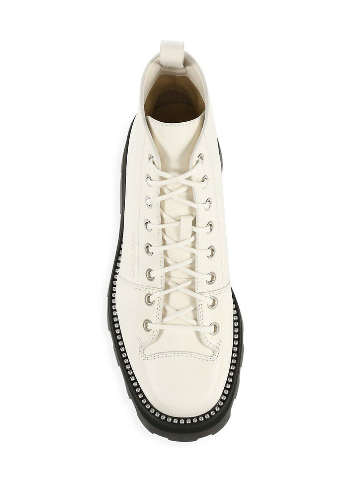 JIMMY CHOO COLBY LEATHER PLATFORM ANKLE BOOTS