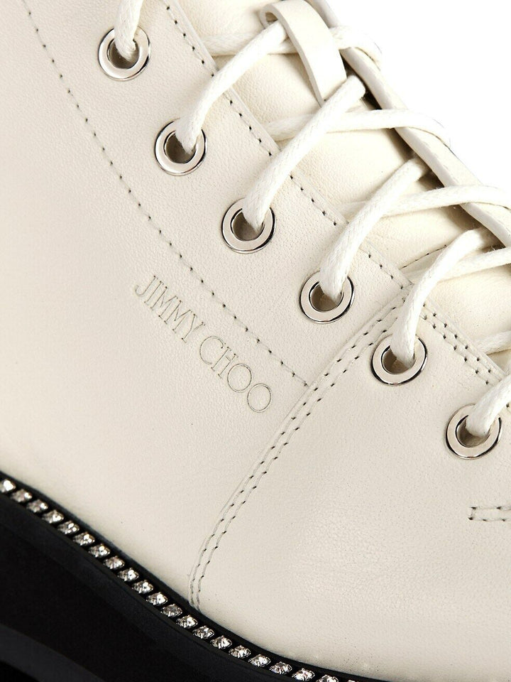 JIMMY CHOO COLBY LEATHER PLATFORM ANKLE BOOTS