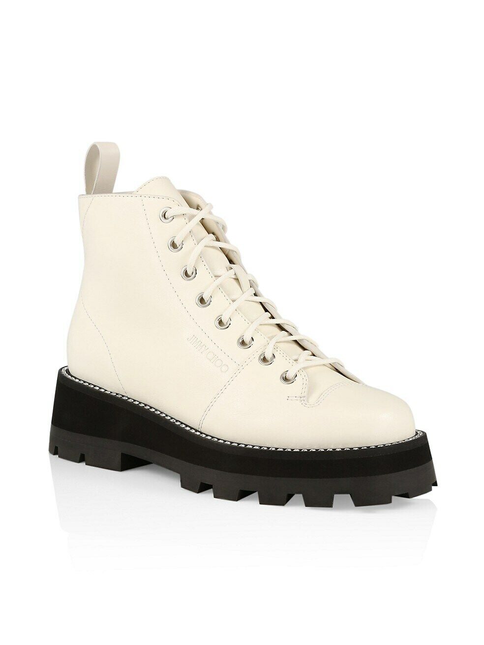 JIMMY CHOO COLBY LEATHER PLATFORM ANKLE BOOTS