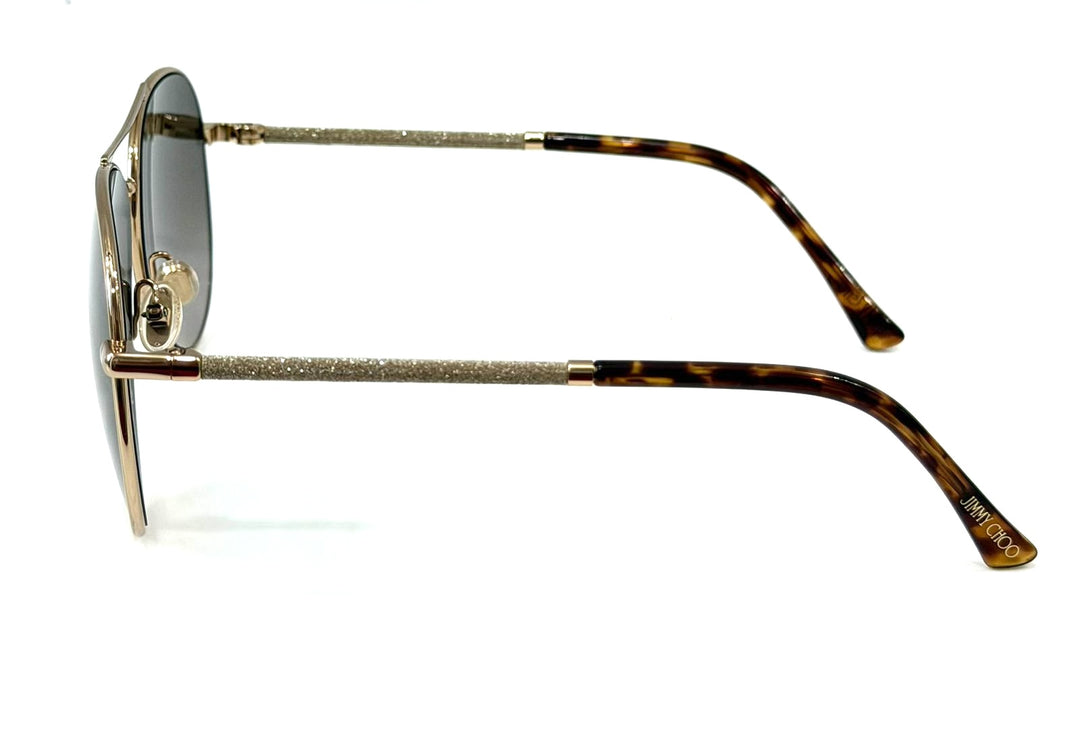 JIMMY CHOO DEVAN/S AVIATOR 06J GLITTER ARMS SUNGLASSES