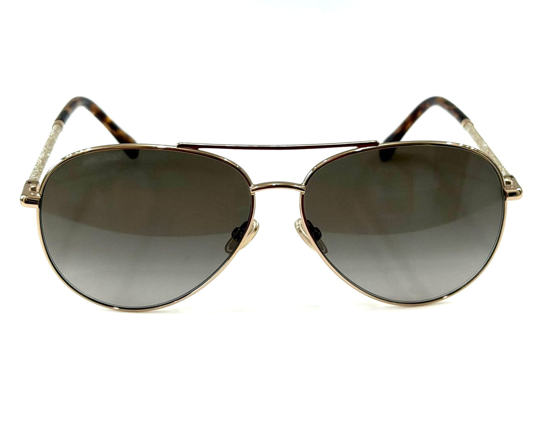JIMMY CHOO DEVAN/S AVIATOR 06J GLITTER ARMS SUNGLASSES
