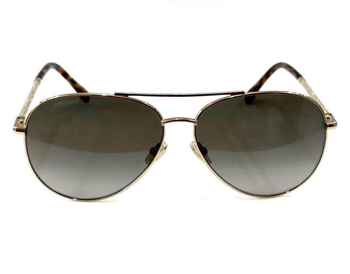 JIMMY CHOO DEVAN/S AVIATOR 06J GLITTER ARMS SUNGLASSES
