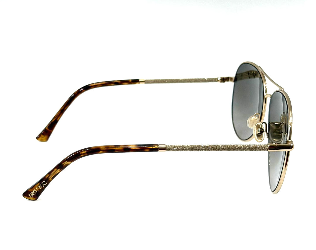 JIMMY CHOO DEVAN/S AVIATOR 06J GLITTER ARMS SUNGLASSES