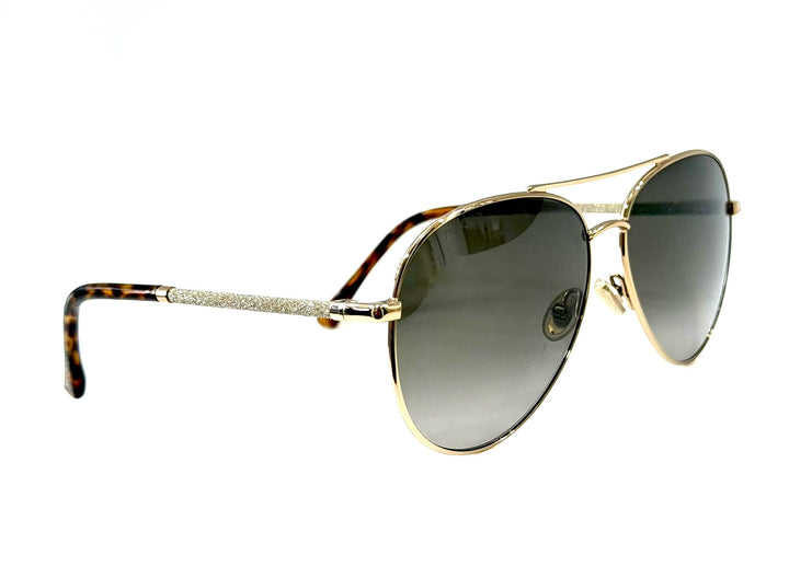 JIMMY CHOO DEVAN/S AVIATOR 06J GLITTER ARMS SUNGLASSES