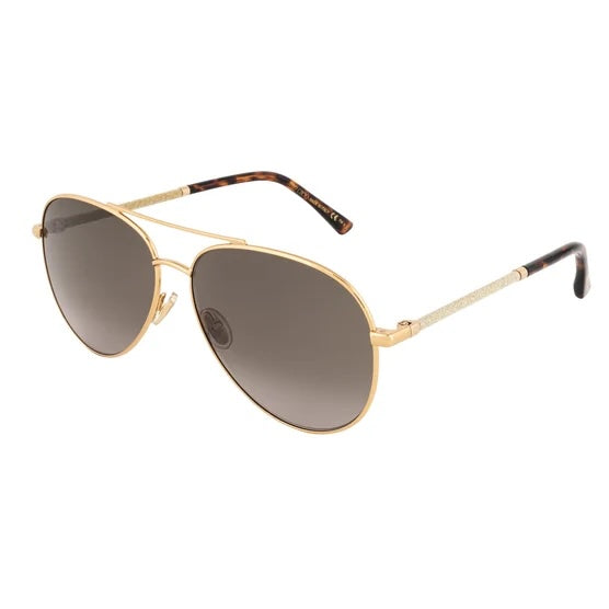 JIMMY CHOO DEVAN/S AVIATOR 06J GLITTER ARMS SUNGLASSES