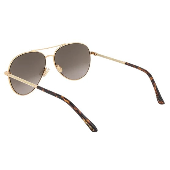 JIMMY CHOO DEVAN/S AVIATOR 06J GLITTER ARMS SUNGLASSES