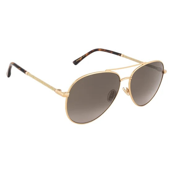 JIMMY CHOO DEVAN/S AVIATOR 06J GLITTER ARMS SUNGLASSES
