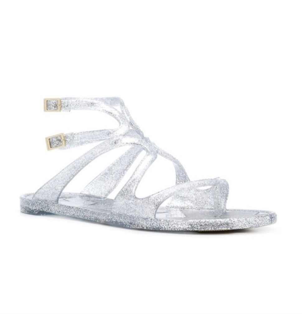 JIMMY CHOO LANCE GLADIATOR JELLY SANDALS