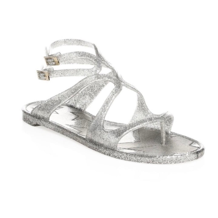 JIMMY CHOO LANCE GLADIATOR JELLY SANDALS