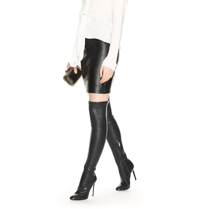 JIMMY CHOO NAPPA LEATHER OVER KNEE BOOTS