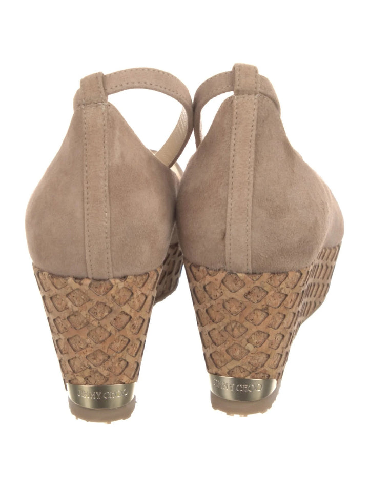JIMMY CHOO NEYO 120 CORK WEDGE HEEL PUMPS