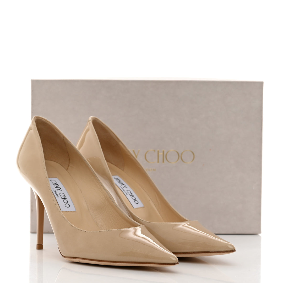 JIMMY CHOO PATENT LEATHER AGNES PUMPS