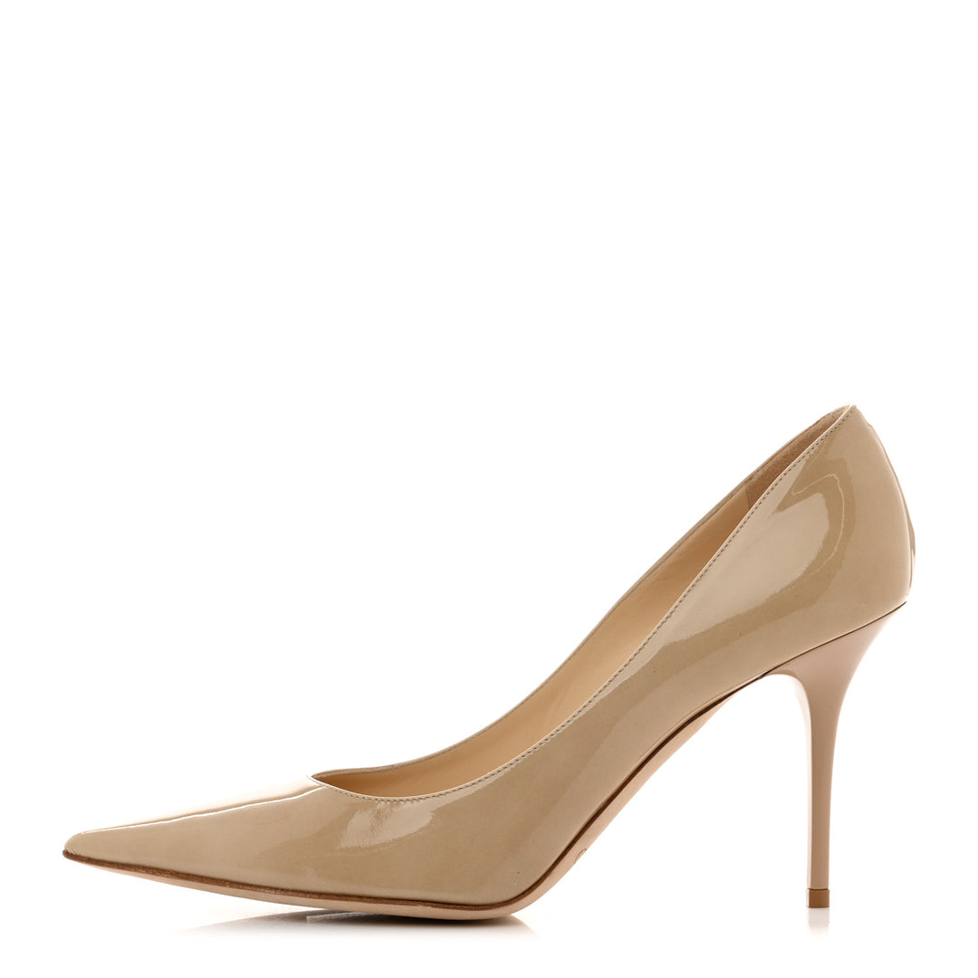 JIMMY CHOO PATENT LEATHER AGNES PUMPS