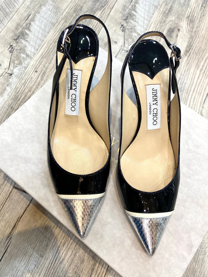 JIMMY CHOO POINTED TOE SLINGBACK PUMPS