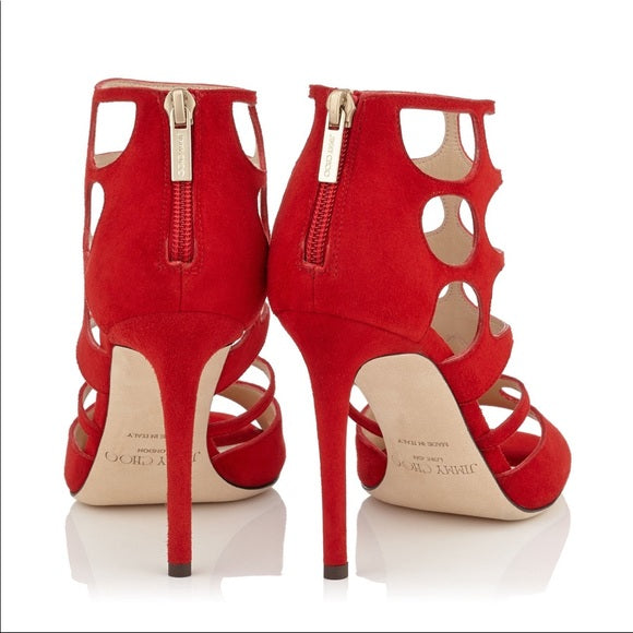 JIMMY CHOO REN 100 SUEDE PUMPS SANDALS