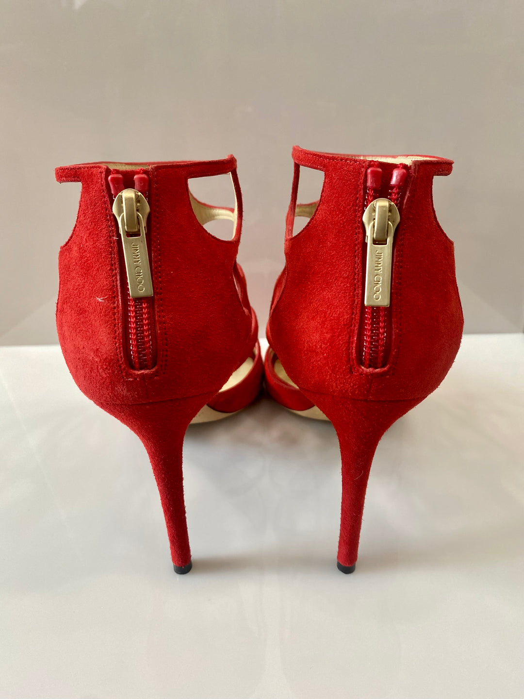 JIMMY CHOO REN 100 SUEDE PUMPS SANDALS