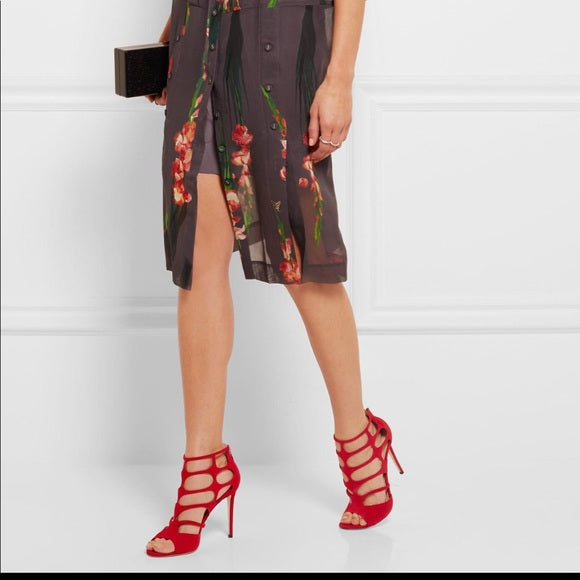 JIMMY CHOO REN 100 SUEDE PUMPS SANDALS