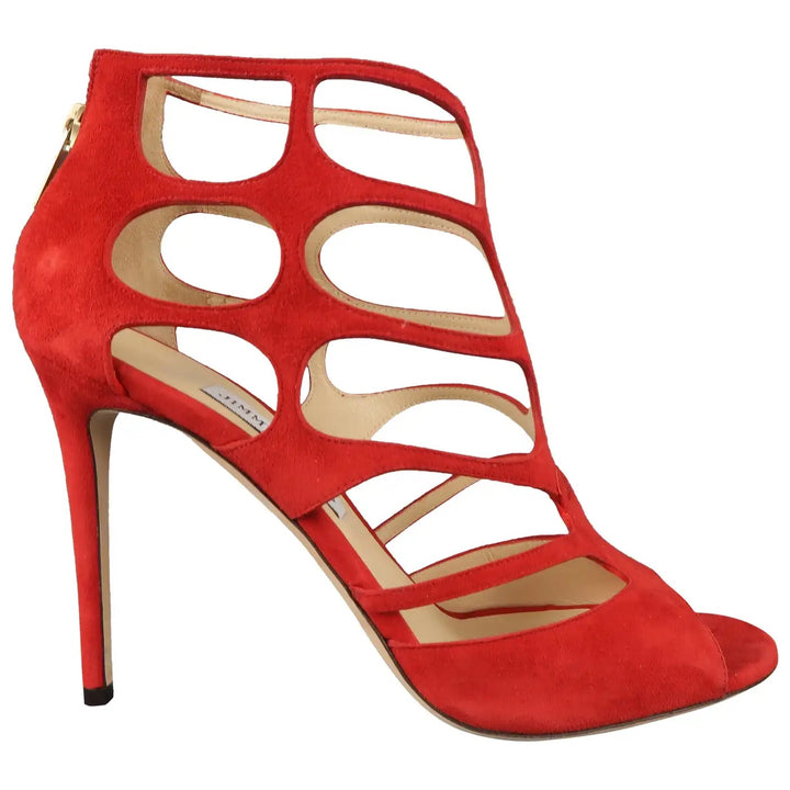 JIMMY CHOO REN 100 SUEDE PUMPS SANDALS