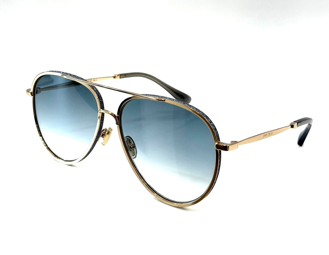 JIMMY CHOO TRINY/S LKS08 AVIATOR GLITTER SUNGLASSES
