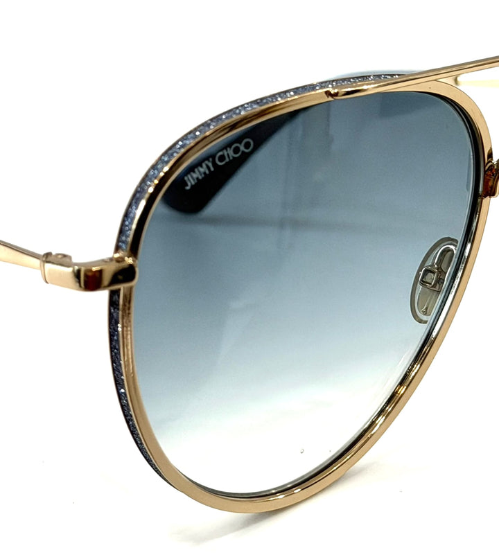 JIMMY CHOO TRINY/S LKS08 AVIATOR GLITTER SUNGLASSES