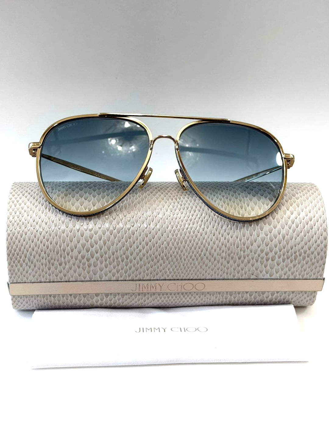 JIMMY CHOO TRINY/S LKS08 AVIATOR GLITTER SUNGLASSES
