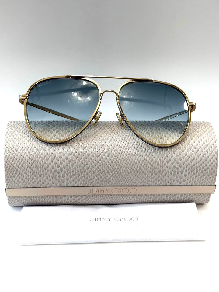 JIMMY CHOO TRINY/S LKS08 AVIATOR GLITTER SUNGLASSES