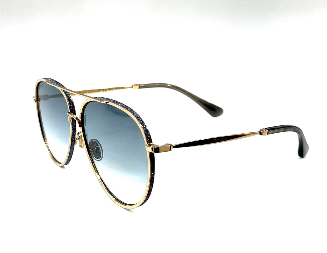 JIMMY CHOO TRINY/S LKS08 AVIATOR GLITTER SUNGLASSES