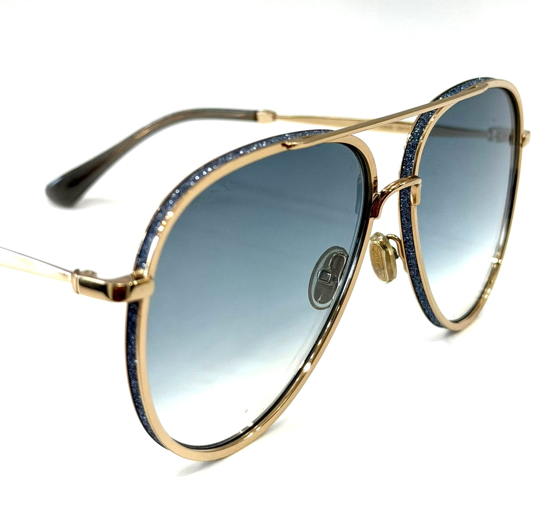 JIMMY CHOO TRINY/S LKS08 AVIATOR GLITTER SUNGLASSES