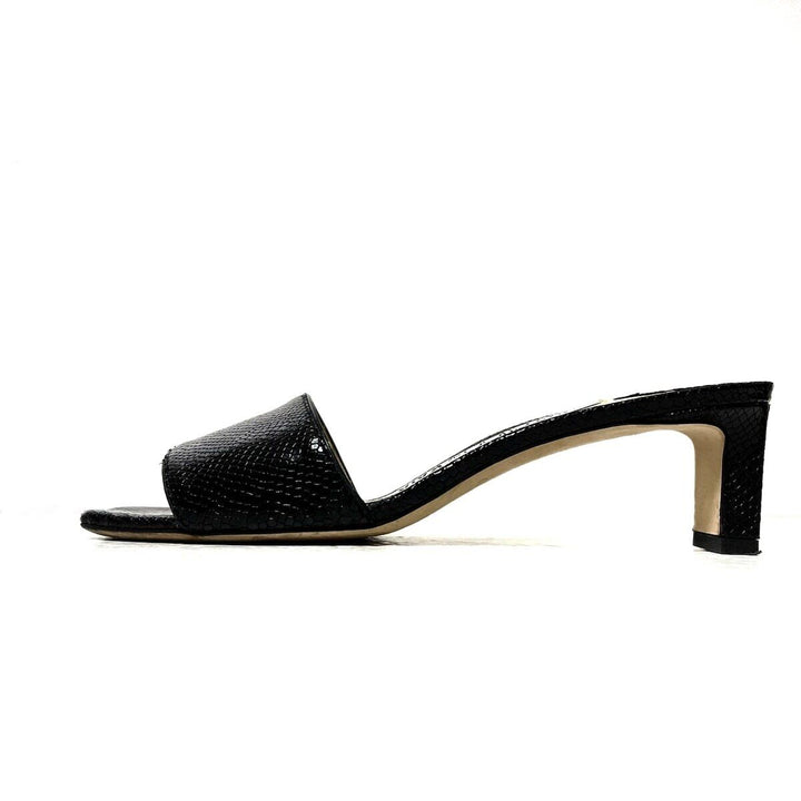JIMMY CHOO X KAIA K EMBOSSED LEATHER SLIDE SANDALS – Caroline's