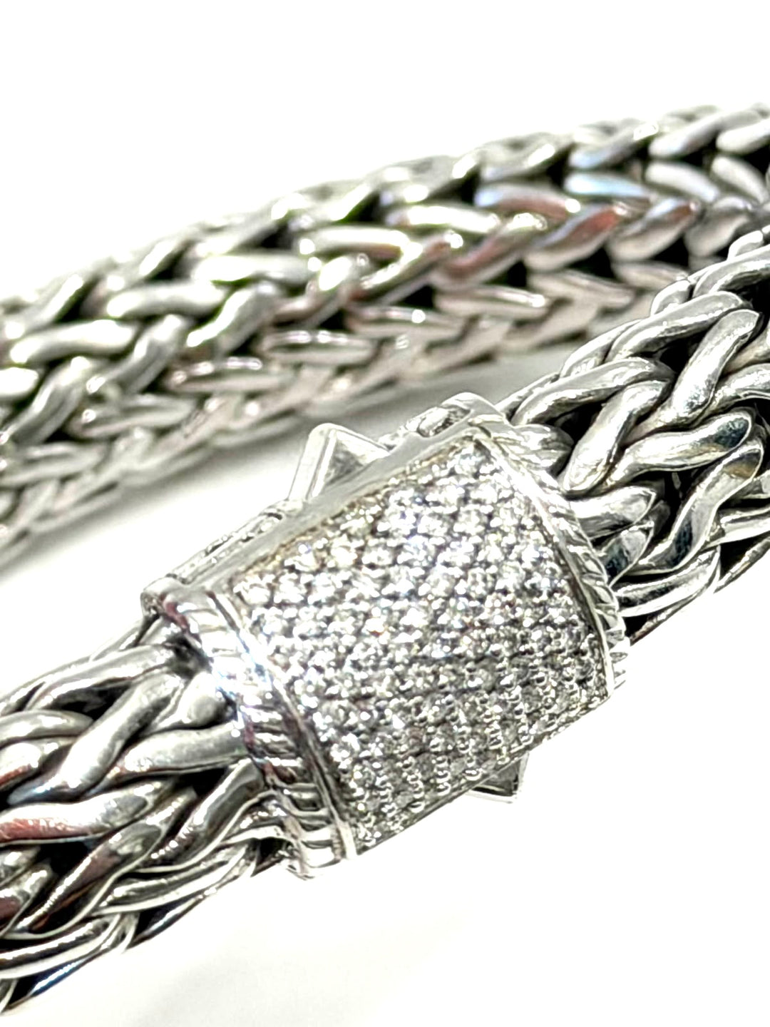 JOHN HARDY ICON PAVÉ DIAMOND STERLING SILVER BRACELET